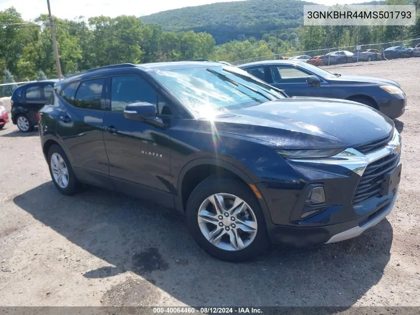 2021 Chevrolet Blazer Awd 2Lt VIN: 3GNKBHR44MS501793 Lot: 40064460