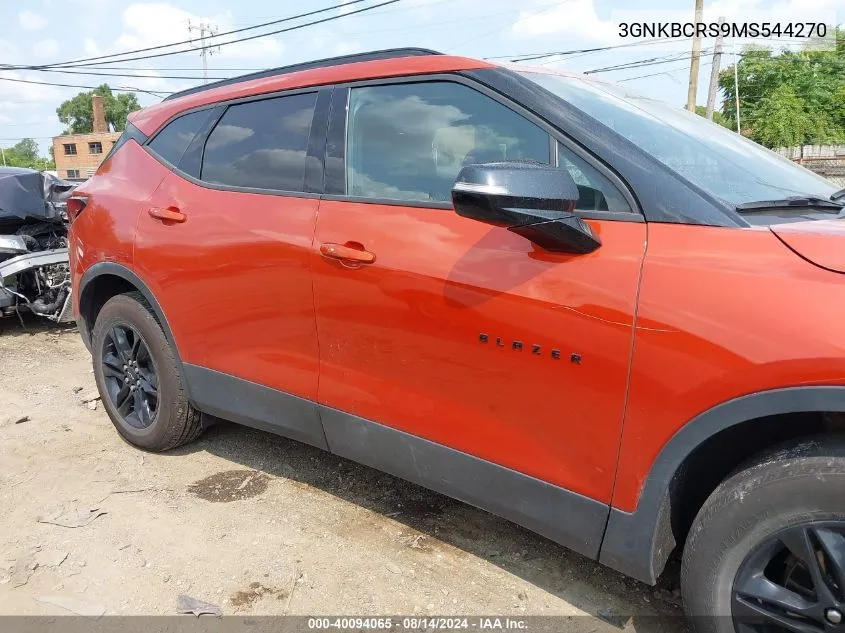 2021 Chevrolet Blazer Fwd 2Lt VIN: 3GNKBCRS9MS544270 Lot: 40094065