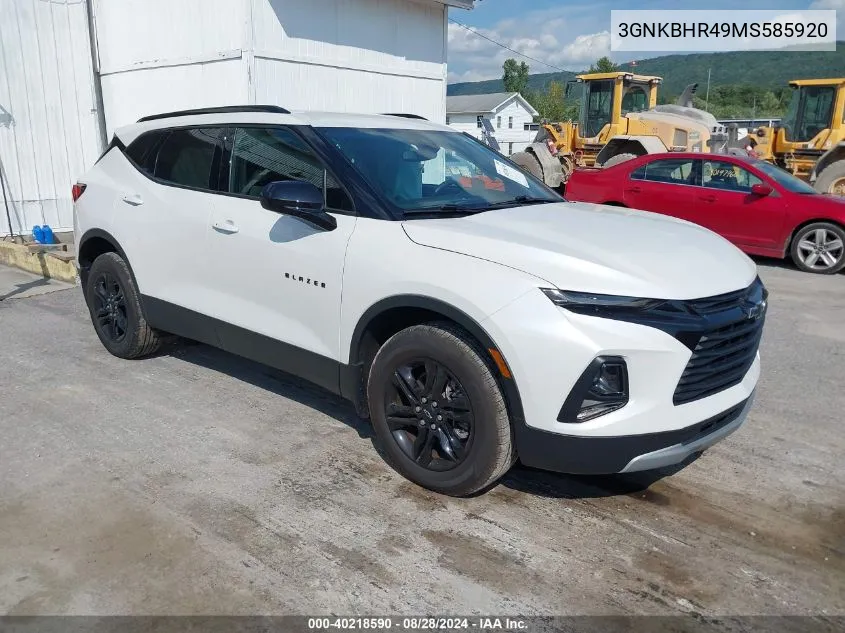 2021 Chevrolet Blazer Awd 2Lt VIN: 3GNKBHR49MS585920 Lot: 40218590