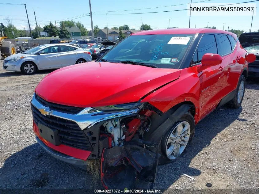 2021 Chevrolet Blazer Fwd 1Lt VIN: 3GNKBBRA9MS509097 Lot: 40227372