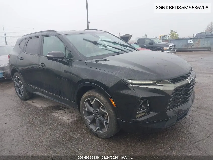 2021 Chevrolet Blazer Awd Rs VIN: 3GNKBKRS5MS536208 Lot: 40355930