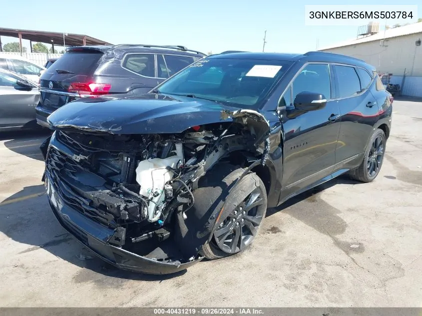 2021 Chevrolet Blazer Fwd Rs VIN: 3GNKBERS6MS503784 Lot: 40431219