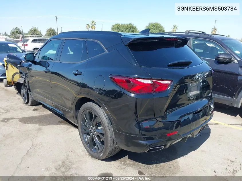 2021 Chevrolet Blazer Fwd Rs VIN: 3GNKBERS6MS503784 Lot: 40431219