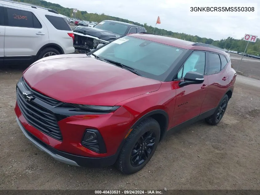 2021 Chevrolet Blazer Fwd 2Lt VIN: 3GNKBCRS5MS550308 Lot: 40433531