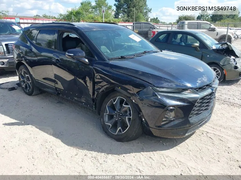 2021 Chevrolet Blazer Fwd Rs VIN: 3GNKBERS1MS549748 Lot: 40455687