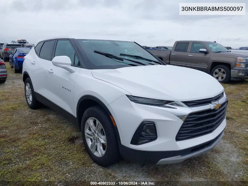 2021 Chevrolet Blazer Fwd 1Lt VIN: 3GNKBBRA8MS500097 Lot: 40502333