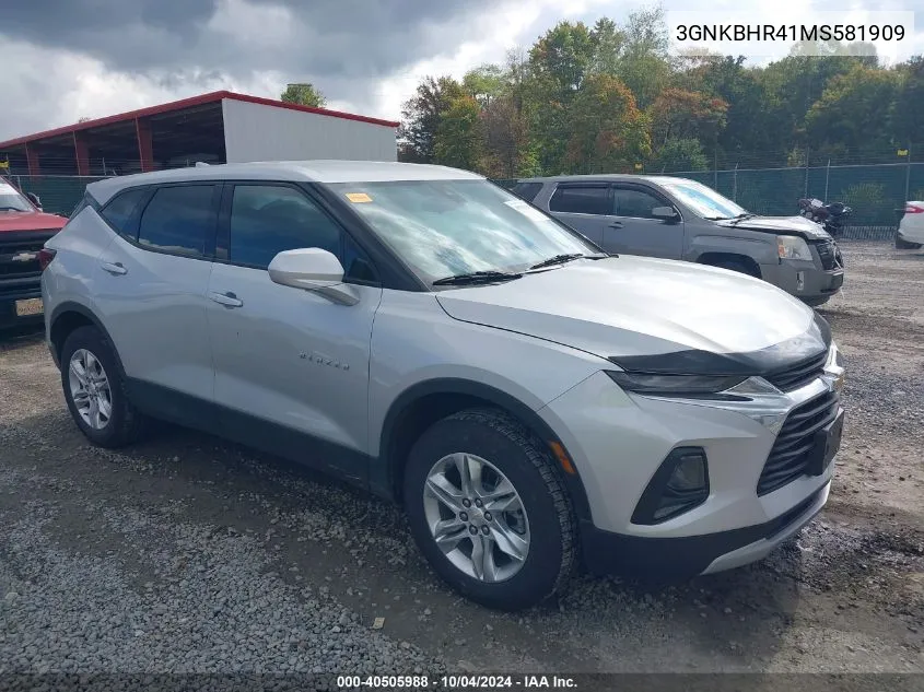 2021 Chevrolet Blazer Awd 2Lt VIN: 3GNKBHR41MS581909 Lot: 40505988