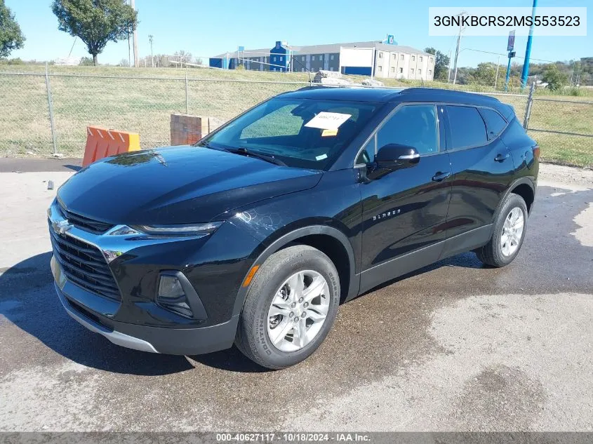 2021 Chevrolet Blazer Fwd 2Lt VIN: 3GNKBCRS2MS553523 Lot: 40627117