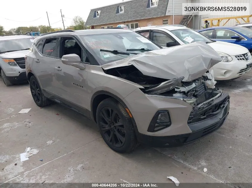 2021 Chevrolet Blazer Awd Rs VIN: 3GNKBKRS6MS528019 Lot: 40644205