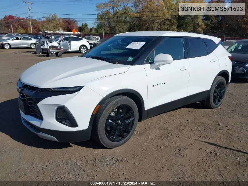 2021 Chevrolet Blazer Awd 2Lt VIN: 3GNKBHRS0MS571693 Lot: 40661971