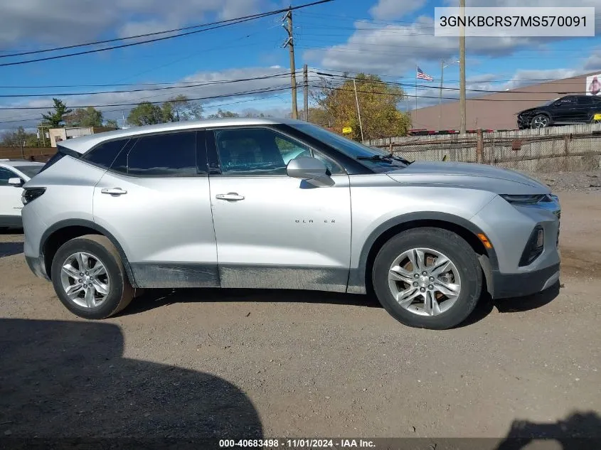 2021 Chevrolet Blazer Fwd 2Lt VIN: 3GNKBCRS7MS570091 Lot: 40683498