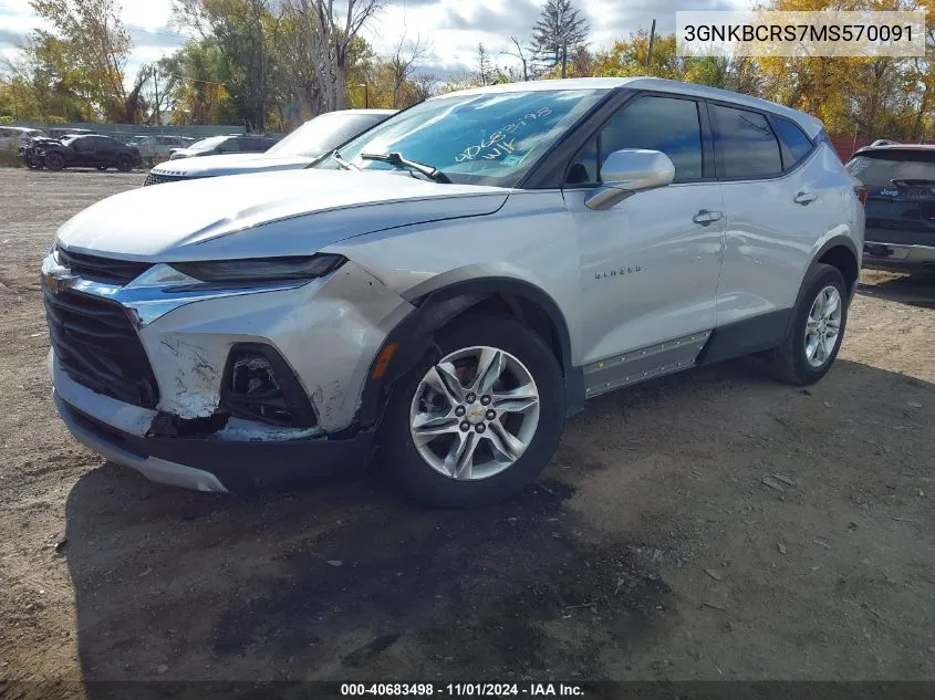 2021 Chevrolet Blazer Fwd 2Lt VIN: 3GNKBCRS7MS570091 Lot: 40683498