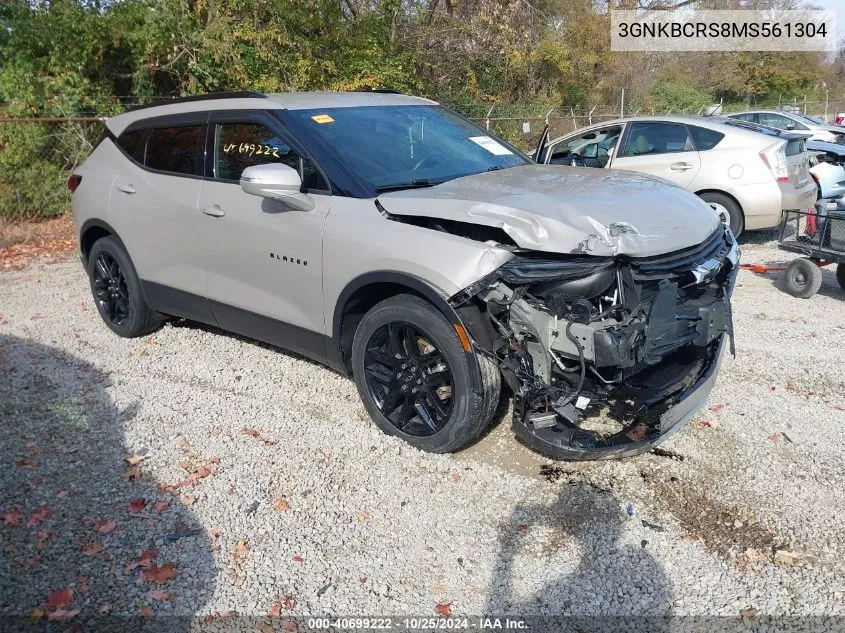 2021 Chevrolet Blazer Fwd 2Lt VIN: 3GNKBCRS8MS561304 Lot: 40699222