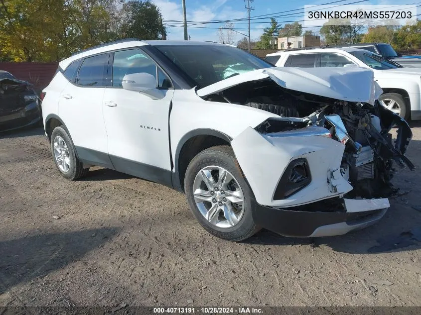 2021 Chevrolet Blazer Fwd 2Lt VIN: 3GNKBCR42MS557203 Lot: 40713191