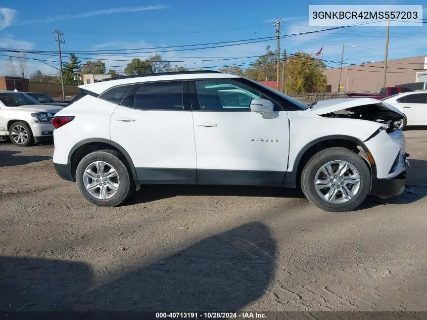 2021 Chevrolet Blazer Fwd 2Lt VIN: 3GNKBCR42MS557203 Lot: 40713191