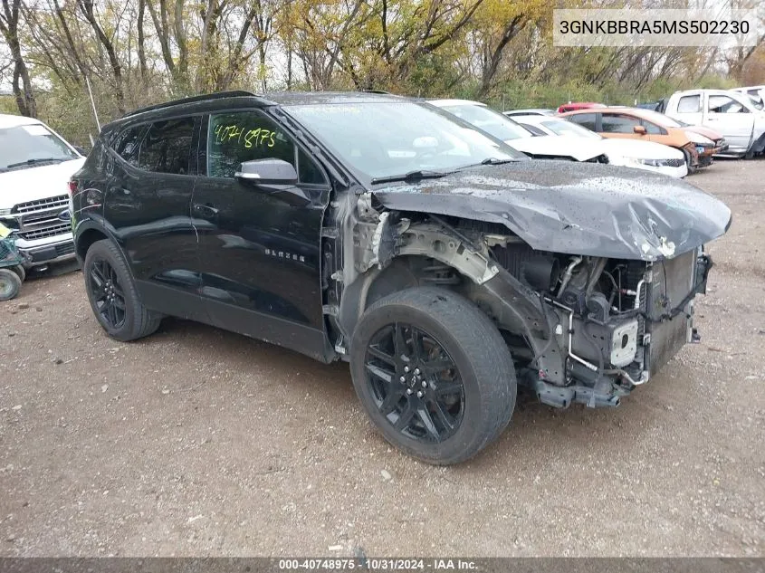 2021 Chevrolet Blazer Fwd 1Lt VIN: 3GNKBBRA5MS502230 Lot: 40748975