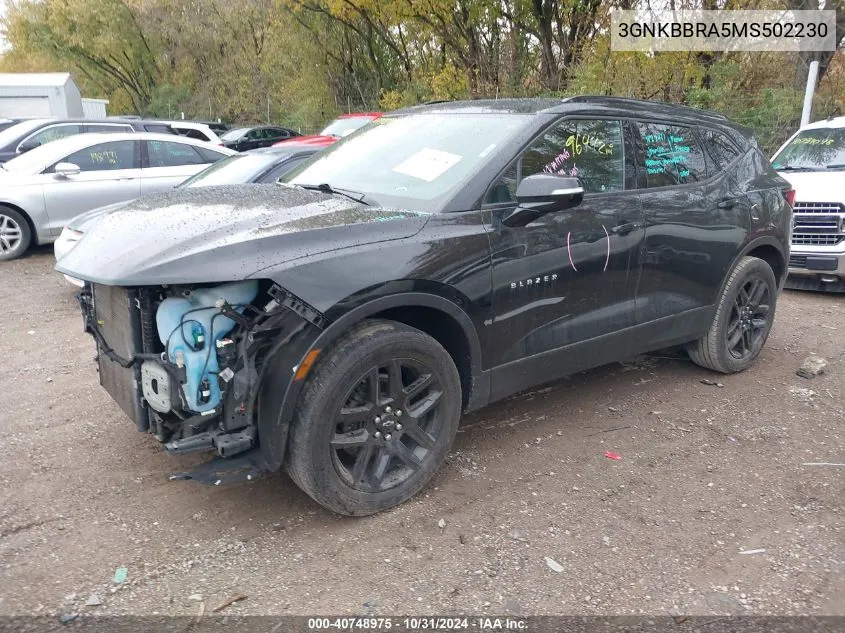 2021 Chevrolet Blazer Fwd 1Lt VIN: 3GNKBBRA5MS502230 Lot: 40748975