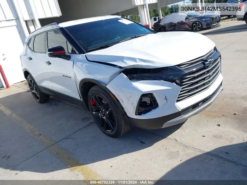 2021 Chevrolet Blazer Awd 3Lt VIN: 3GNKBJR42MS542396 Lot: 40752324