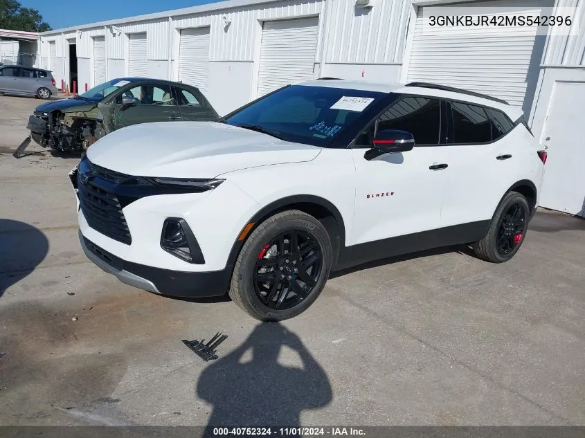 2021 Chevrolet Blazer Awd 3Lt VIN: 3GNKBJR42MS542396 Lot: 40752324