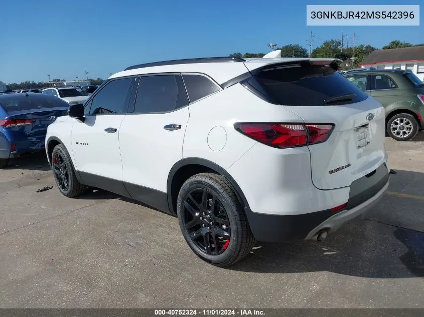 2021 Chevrolet Blazer Awd 3Lt VIN: 3GNKBJR42MS542396 Lot: 40752324