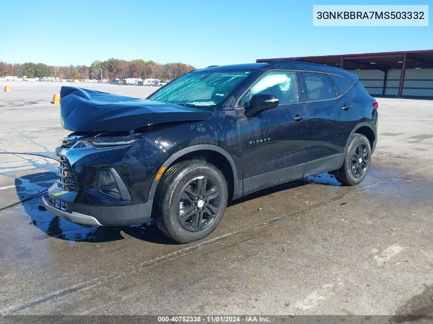 2021 Chevrolet Blazer Fwd 1Lt VIN: 3GNKBBRA7MS503332 Lot: 40752338