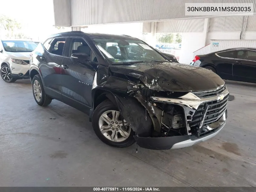 2021 Chevrolet Blazer Fwd 1Lt VIN: 3GNKBBRA1MS503035 Lot: 40775971