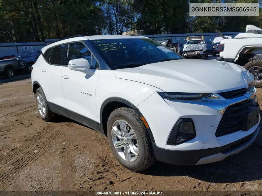 2021 Chevrolet Blazer Fwd 2Lt VIN: 3GNKBCRS2MS506945 Lot: 40783401