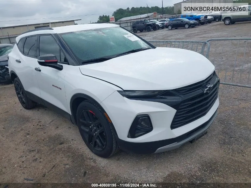 2021 Chevrolet Blazer Fwd 2Lt VIN: 3GNKBCR48MS565760 Lot: 40808195