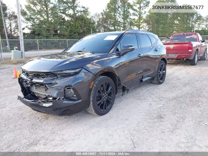 2021 Chevrolet Blazer Awd Rs VIN: 3GNKBKRS8MS567677 Lot: 40818957