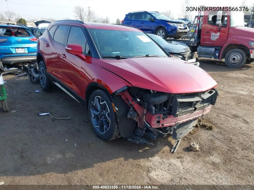 2021 Chevrolet Blazer Awd Rs VIN: 3GNKBKRS0MS566376 Lot: 40823355