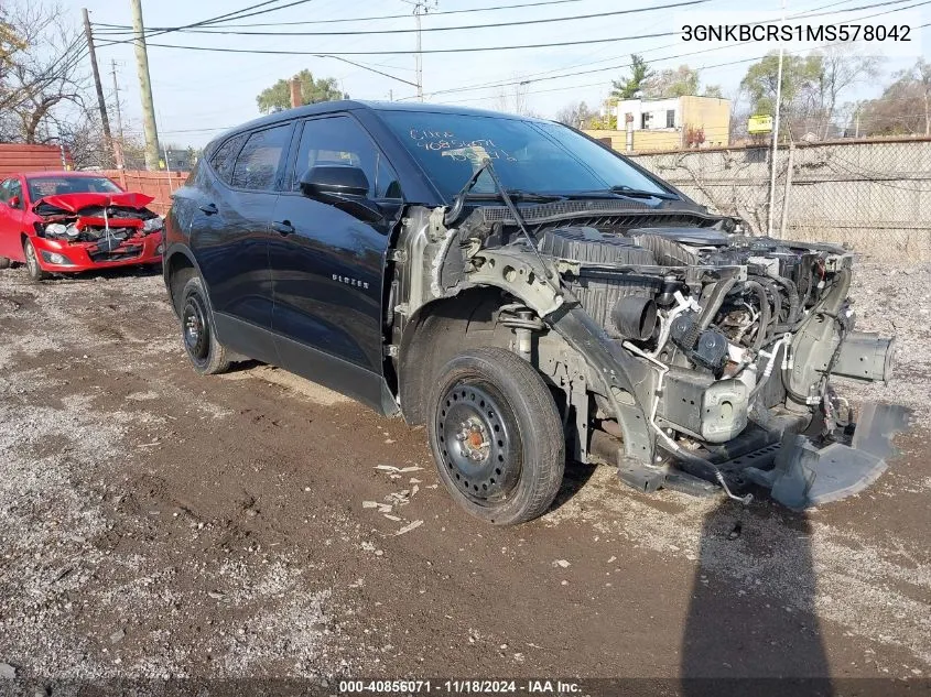 2021 Chevrolet Blazer 2Lt VIN: 3GNKBCRS1MS578042 Lot: 40856071