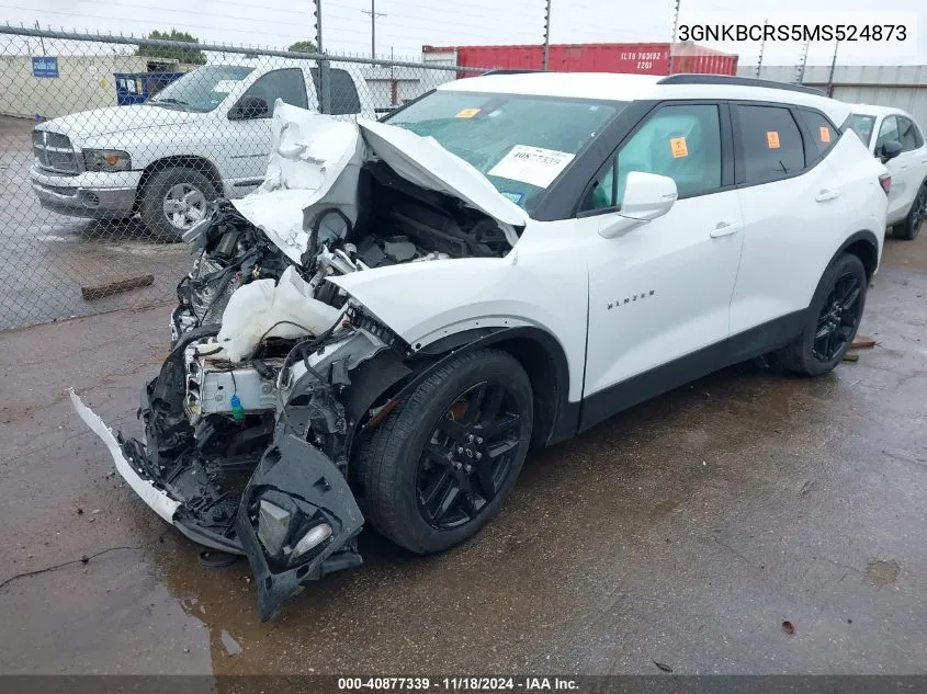 2021 Chevrolet Blazer 2Lt VIN: 3GNKBCRS5MS524873 Lot: 40877339