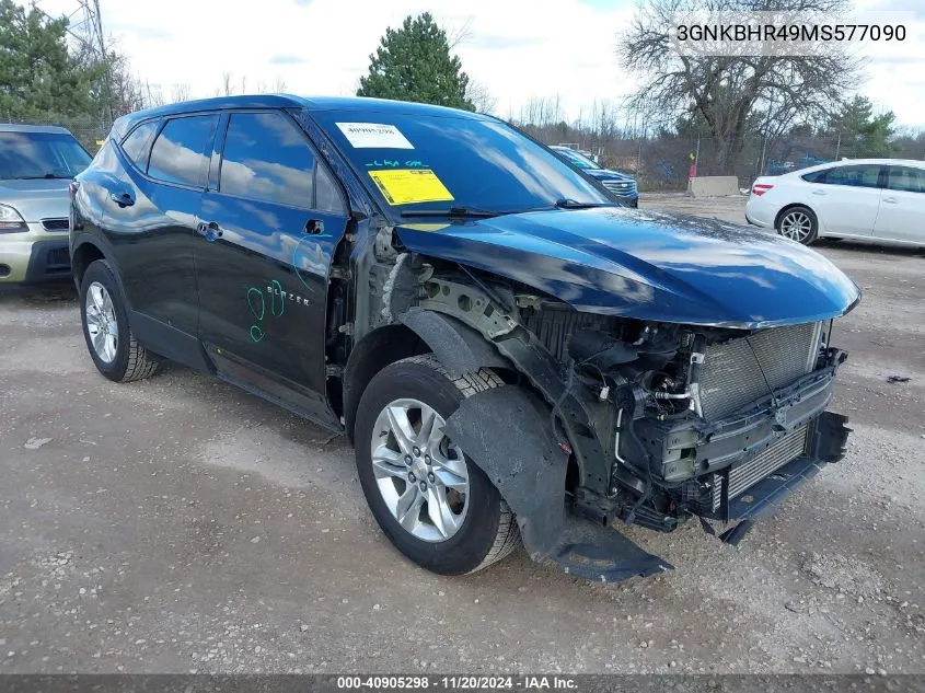 2021 Chevrolet Blazer Awd 2Lt VIN: 3GNKBHR49MS577090 Lot: 40905298