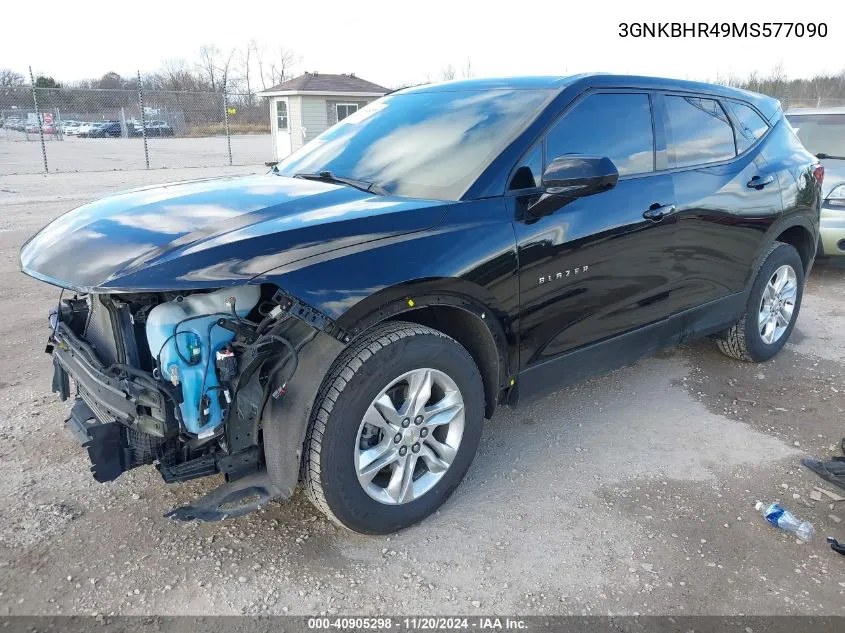 2021 Chevrolet Blazer Awd 2Lt VIN: 3GNKBHR49MS577090 Lot: 40905298