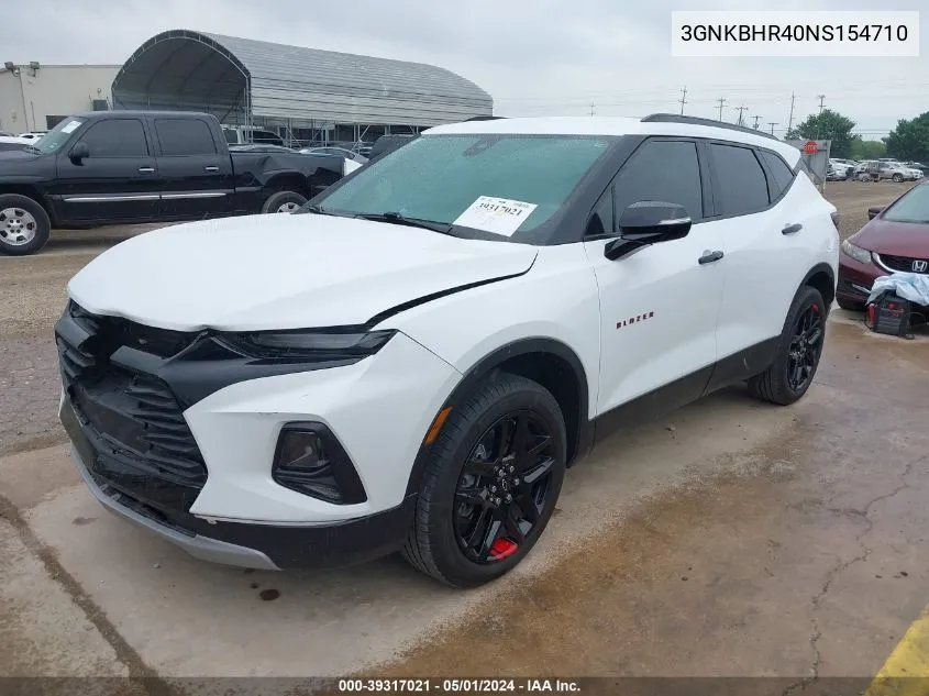 2022 Chevrolet Blazer Awd 2Lt VIN: 3GNKBHR40NS154710 Lot: 39317021