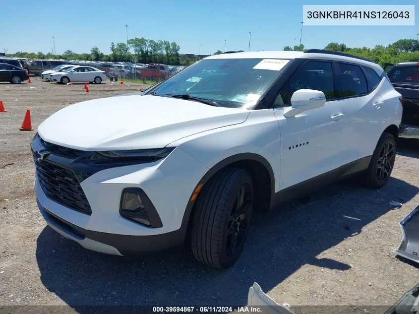 2022 Chevrolet Blazer Awd 2Lt VIN: 3GNKBHR41NS126043 Lot: 39594867