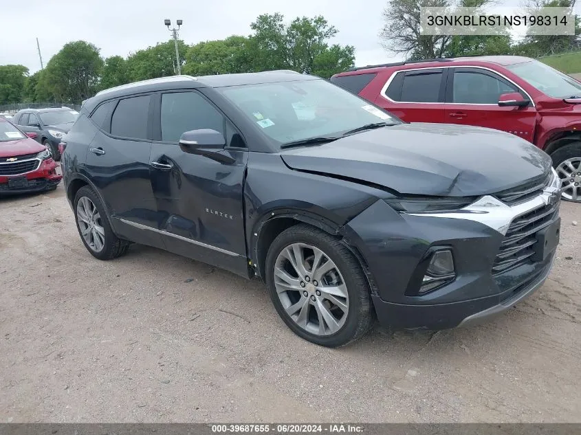 2022 Chevrolet Blazer Awd Premier VIN: 3GNKBLRS1NS198314 Lot: 39687655