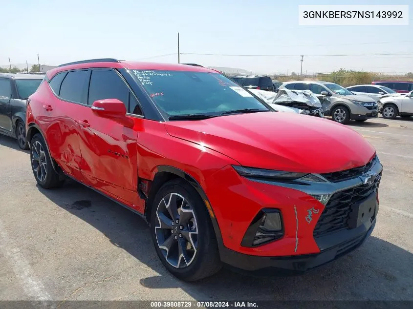 2022 Chevrolet Blazer Fwd Rs VIN: 3GNKBERS7NS143992 Lot: 39808729