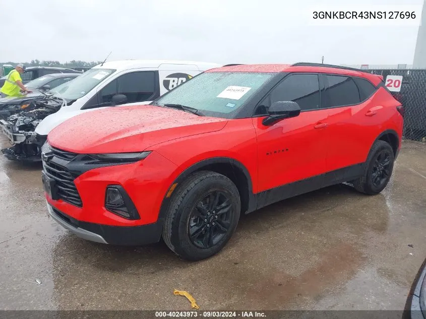 2022 Chevrolet Blazer Fwd 2Lt VIN: 3GNKBCR43NS127696 Lot: 40243973