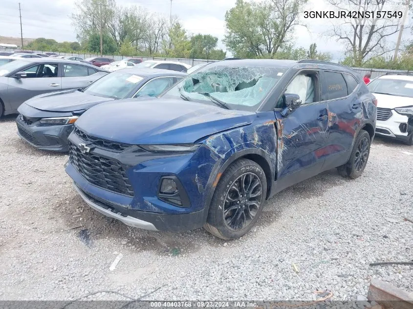 3GNKBJR42NS157549 2022 Chevrolet Blazer Awd 3Lt