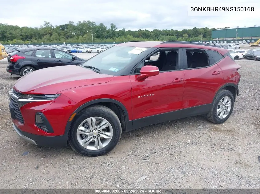 2022 Chevrolet Blazer 2Lt VIN: 3GNKBHR49NS150168 Lot: 40409200