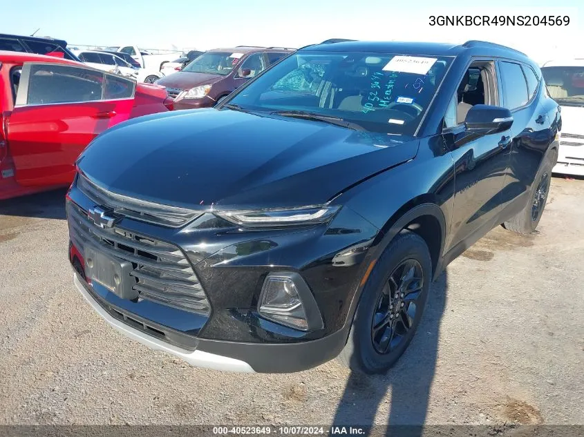 2022 Chevrolet Blazer Fwd 2Lt VIN: 3GNKBCR49NS204569 Lot: 40523649