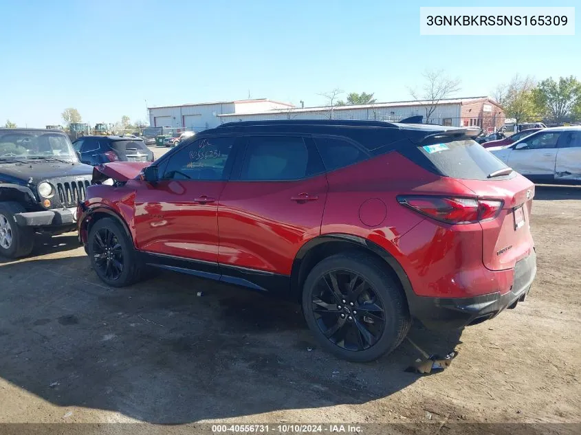 2022 Chevrolet Blazer Awd Rs VIN: 3GNKBKRS5NS165309 Lot: 40556731