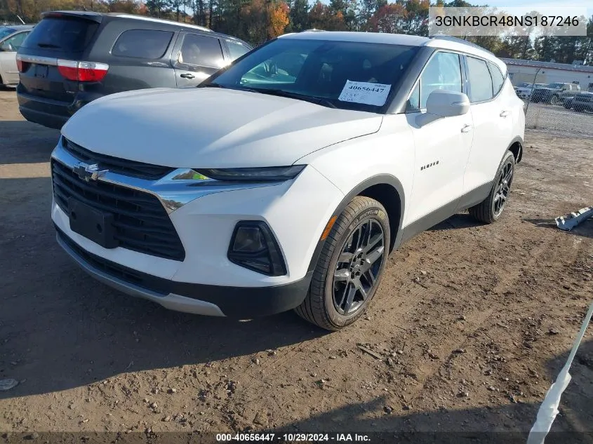 2022 Chevrolet Blazer Fwd 2Lt VIN: 3GNKBCR48NS187246 Lot: 40656447