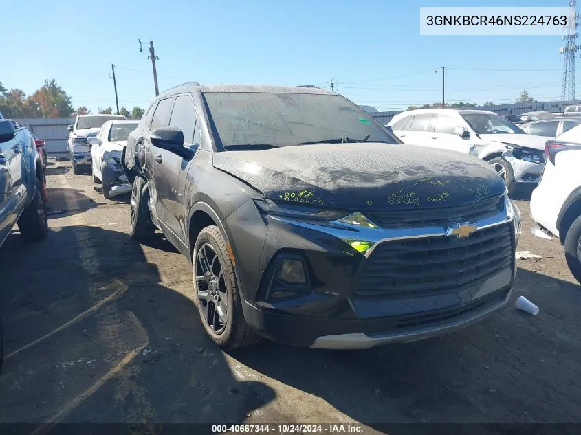 2022 Chevrolet Blazer Fwd 2Lt VIN: 3GNKBCR46NS224763 Lot: 40667344