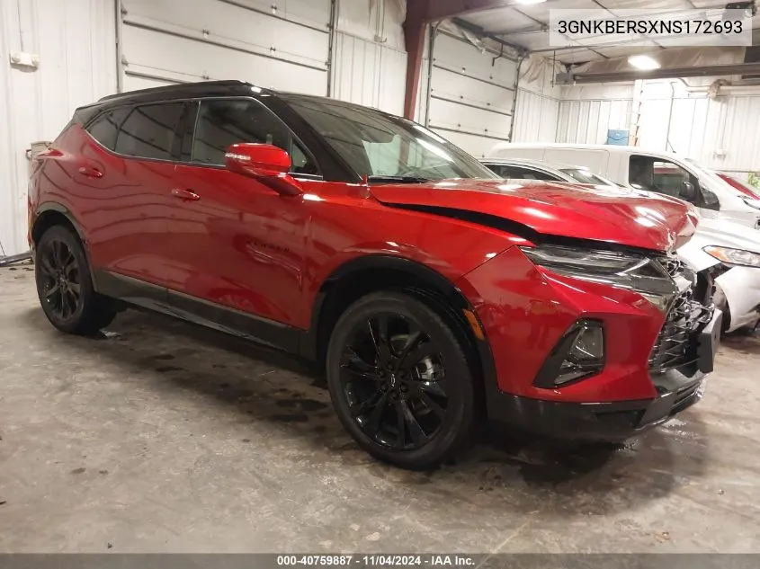 2022 Chevrolet Blazer Fwd Rs VIN: 3GNKBERSXNS172693 Lot: 40759887