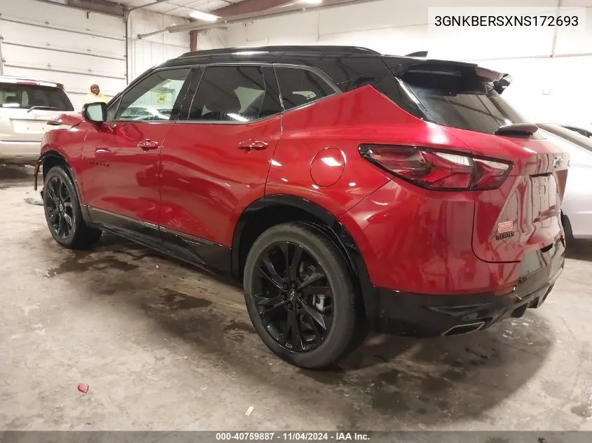 2022 Chevrolet Blazer Fwd Rs VIN: 3GNKBERSXNS172693 Lot: 40759887