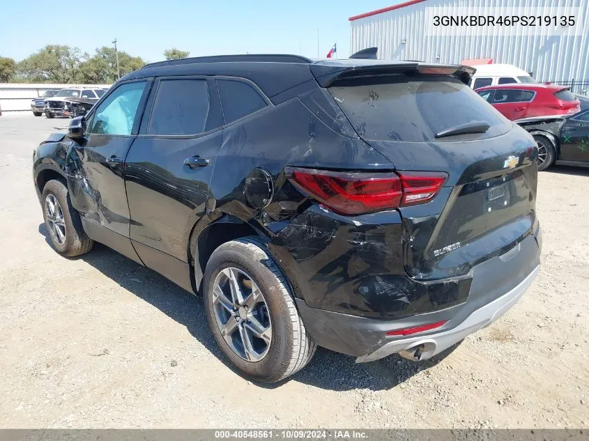 2023 Chevrolet Blazer 3Lt VIN: 3GNKBDR46PS219135 Lot: 40548561