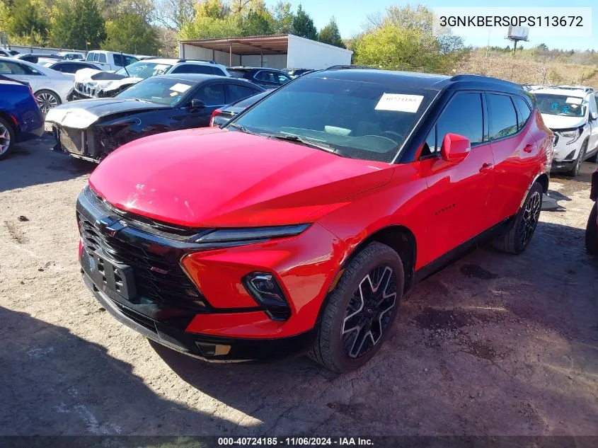 2023 Chevrolet Blazer Fwd Rs VIN: 3GNKBERS0PS113672 Lot: 40724185