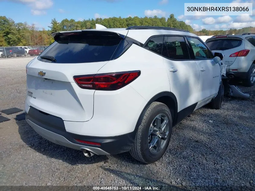 2024 Chevrolet Blazer Awd 2Lt VIN: 3GNKBHR4XRS138066 Lot: 40545753